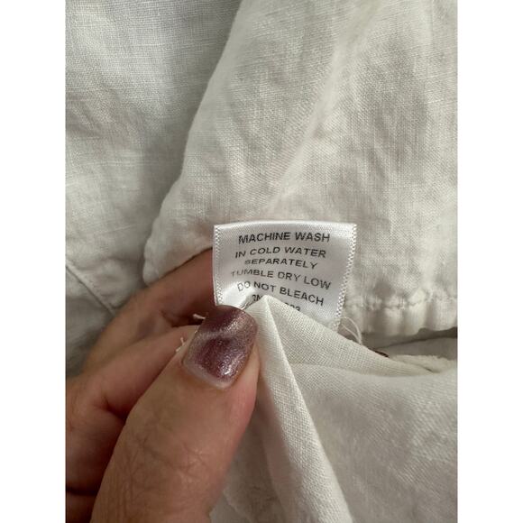 Kleen White 100% Linen Top XL Lagenlook Flowy Beachy Embroidered - Picture 11 of 12
